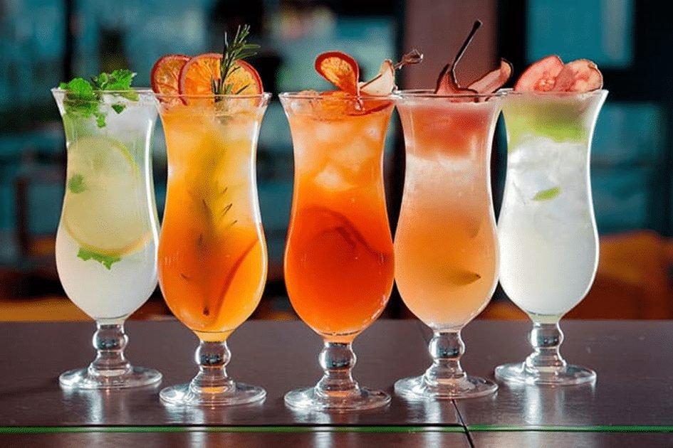 Bebidas con hielo y fruta