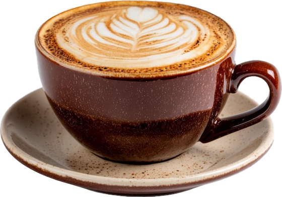 Café con leche con arte latte